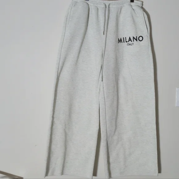 SHEIN XL Milano Italy 3 Piece Loungewear Set Wide Leg Heather Cream - Picture 10 of 12